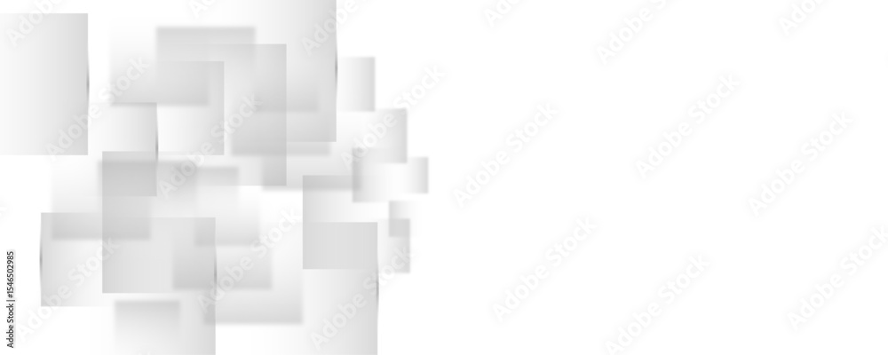 Obraz premium Abstract minimal grey color geometric square shape transparent background. Modern abstract line art.