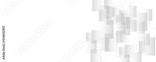Abstract minimal grey color geometric square shape transparent background. Modern abstract line art.
