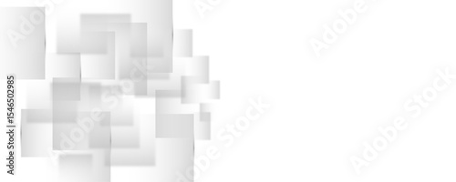 Abstract minimal grey color geometric square shape transparent background. Modern abstract line art.