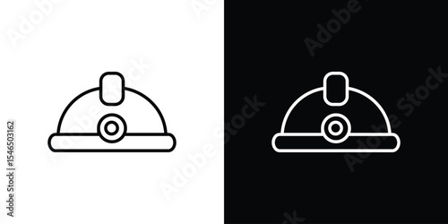 Mining Helmet icon in black. flat graphic vector icon