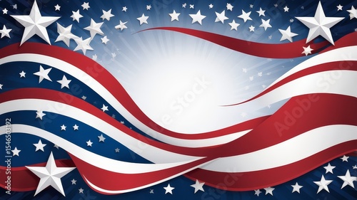 Patriotic American Flag Background with Red, White, and Blue Stars and Stripes