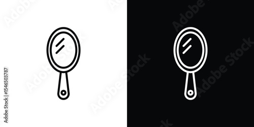 Mirror icon in black. flat graphic vector icon