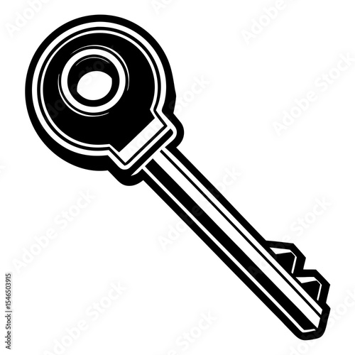 Vintage key isolated on white background