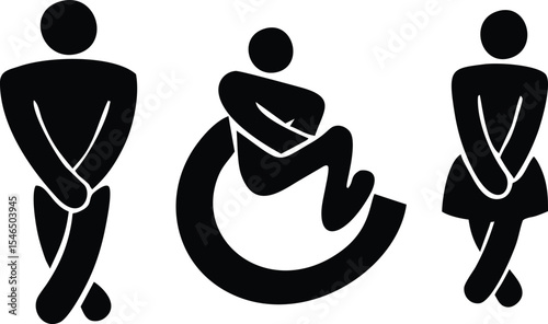 man and woman icoArt & Illustrationn,US Political and Election Icons: Comprehensive Set.
