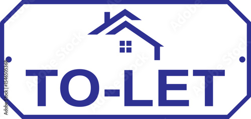 To-Let board for house renting purpose, To-Let board simple vector design for room rent, flat rent, house rent, for sale.