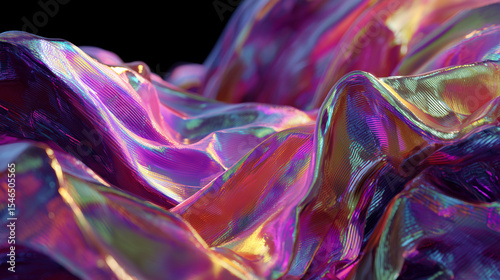 Futuristic digital fabric melting into neon streams, high gloss, tech art