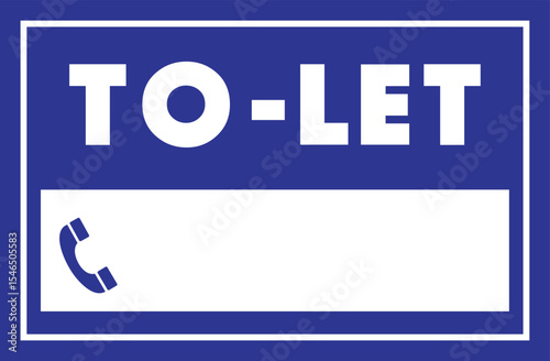 To-Let board for house renting purpose, To-Let board simple vector design for room rent, flat rent, house rent, for sale.