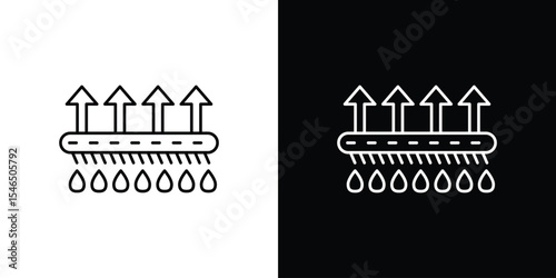 Moisture wicking icon in black. flat graphic vector icon