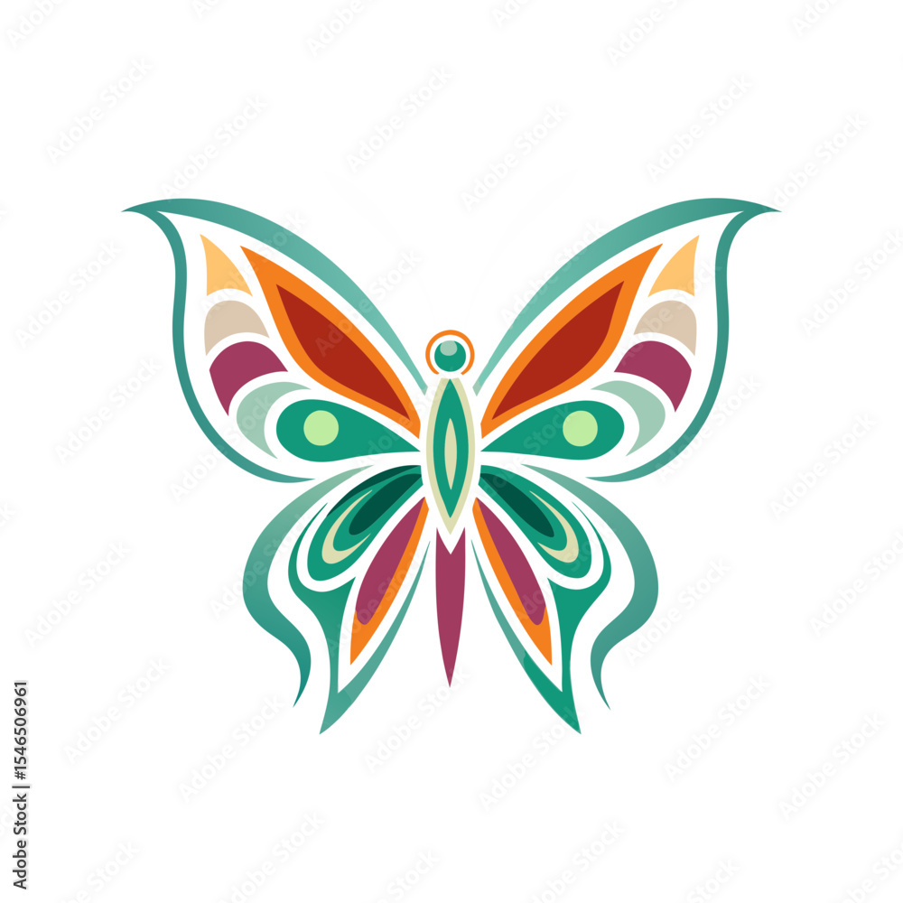 Obraz premium butterfly logo vector art illustration