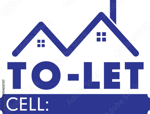 To-Let board for house renting purpose, To-Let board simple vector design for room rent, flat rent, house rent, for sale.