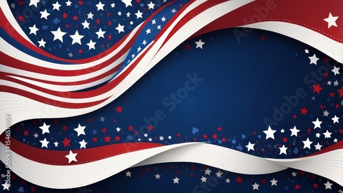 Patriotic American Flag Background with Red, White, and Blue Stars and Stripes