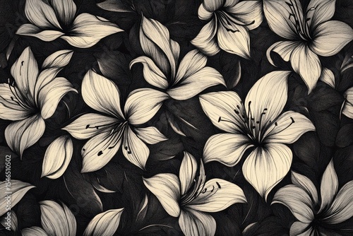 detailed picture of Floral background with sketchy style