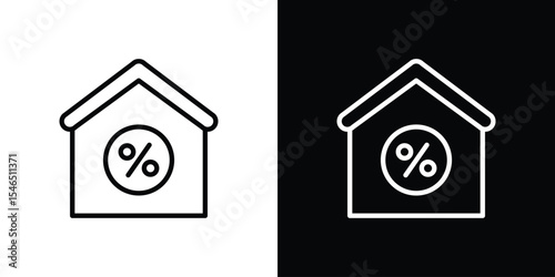 Mortgage rate icon in black. flat graphic vector icon