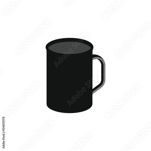 stainless steel mug vector art illustration