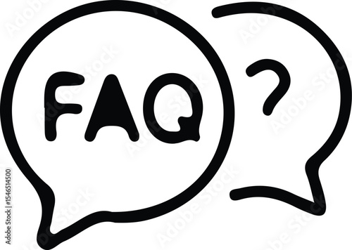Minimalist FAQ Speech Bubbles Icon