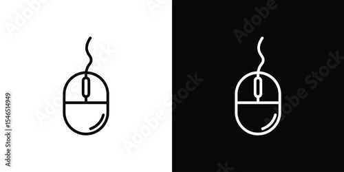 Mouse icon in black. flat graphic vector icon