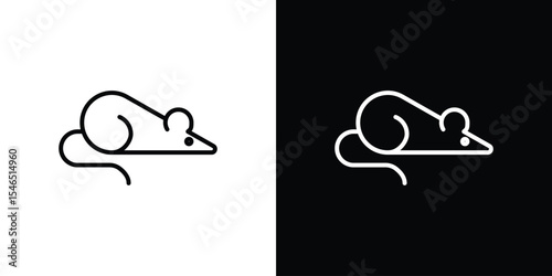 Mouse icon in black. flat graphic vector icon