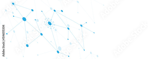Abstract white blue digital technology futuristic communication high tech concept background. Technology dots lines connect network background.	