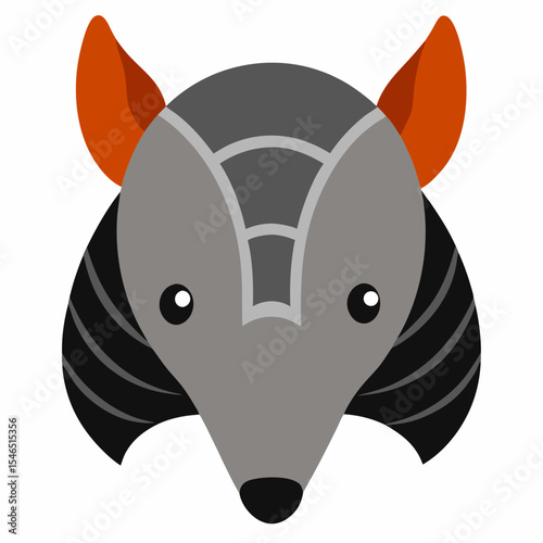Cute cartoon armadillo face illustration