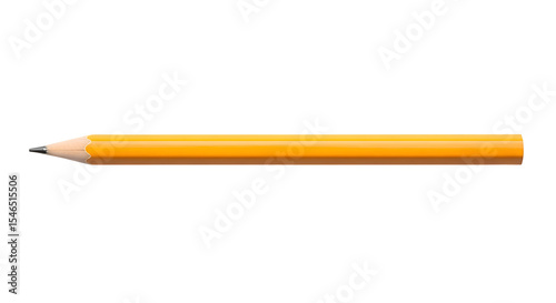 Yellow Pencil on Transparent Background, Ideal for Crafts