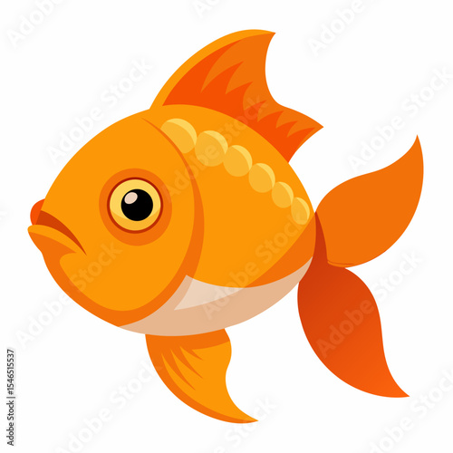 Cute cartoon goldfish illustration for children