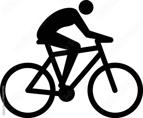 Cycling Man Icon: Sport, Fitness & Bicycle Silhouette

