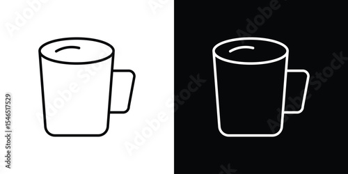 Mug icon in black. flat graphic vector icon