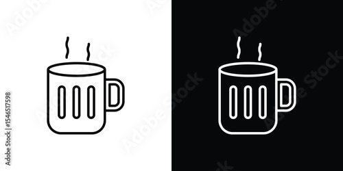 Mug icon in black. flat graphic vector icon