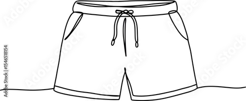 Minimalist Swim Trunks Outline Icon for Summer Design