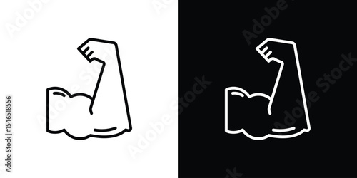 Muscle icon in black. flat graphic vector icon