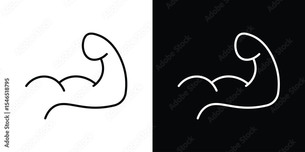 Fototapeta premium Muscle icon in black. flat graphic vector icon