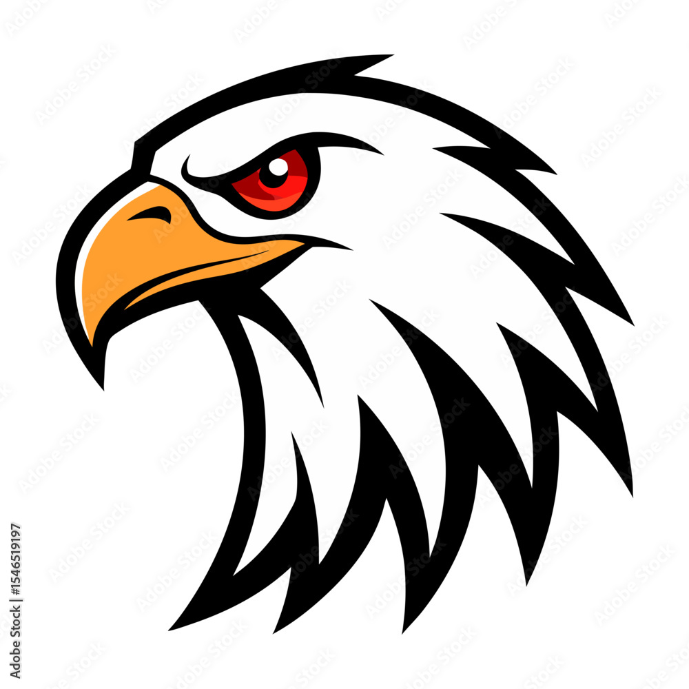 Obraz premium Aggressive bald eagle head profile logo design