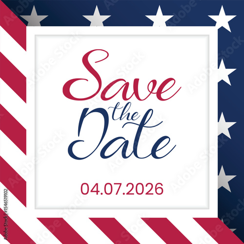 Save the date US banner. Can be used for business, marketing and advertising. logo graphic design of event summit made for Technology and upcoming events.	
