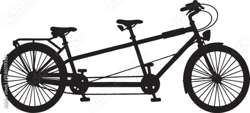 Tandem bicycle silhouette illustration graphic