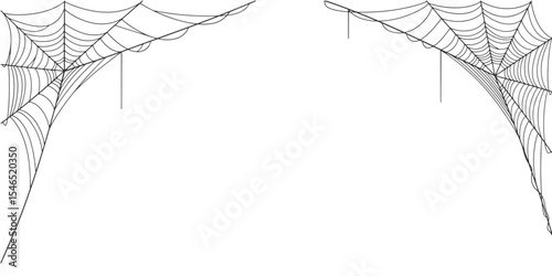 Halloween Cobweb Vector Isolated on Transparent Background. Vector eps