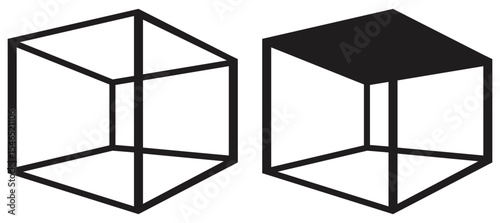 Geometric 3D cube shape vector design.