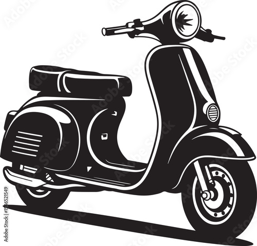 Vintage scooter silhouette illustration