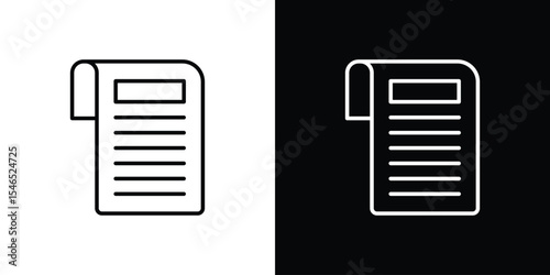 News feed icon in black. flat graphic vector icon