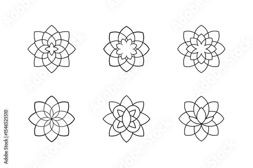 lotus flower mandala with multiple layers vector illustration