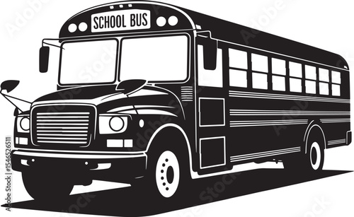 Classic school bus silhouette illustration
