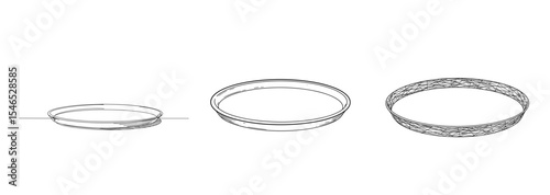Set Round tray designs with transparent background, bakery products and ingredients for the design of packaging, menus, brochures or advertising of bakery products