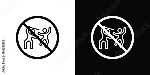No fight signs in black. flat graphic vector icon