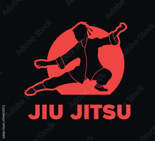 Jiu Jitsu Fighter Logo Design - Martial Artist in Action