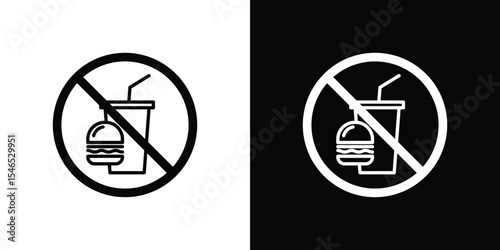 No food allowed signs in black. flat graphic vector icon