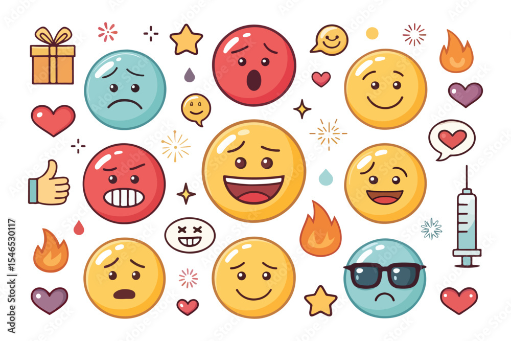 Obraz premium set of cartoon smileys