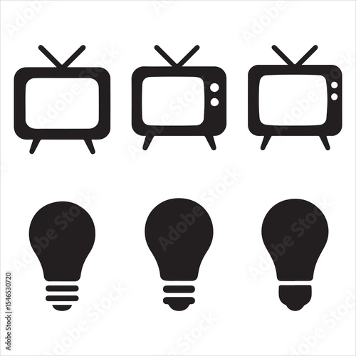 set of light bulbs and tv