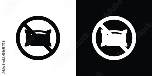 No pillow signs in black. flat graphic vector icon