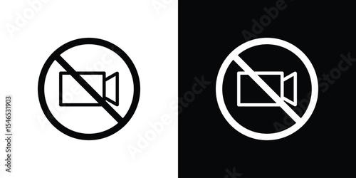 No recording icon in black. flat graphic vector icon