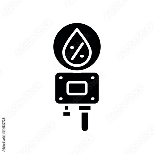 humidity sensor black flat icon for digital and print projects.
