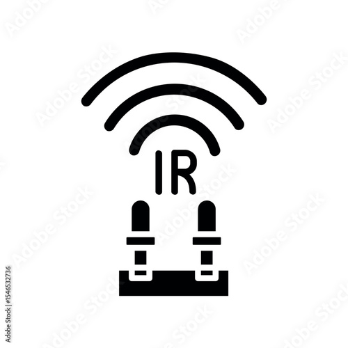 infrared sensor black flat icon for digital and print projects.